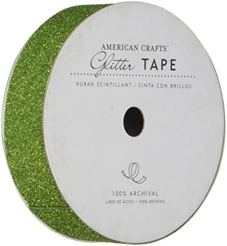 American Crafts 96069 Блестяща лента, 7/8 инча, Спанак