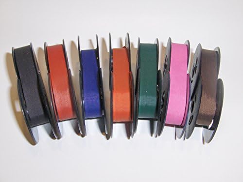 Универсална лента за пишеща машина - опаковка от 7 цвята, две намотки, по-свежи и нови тъканни ленти