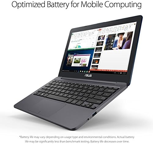 Ултра тънък лаптоп на ASUS VivoBook L203MA с резолюция от 11,6 инча HD, процесор Intel Celeron N4000 (до 2,6