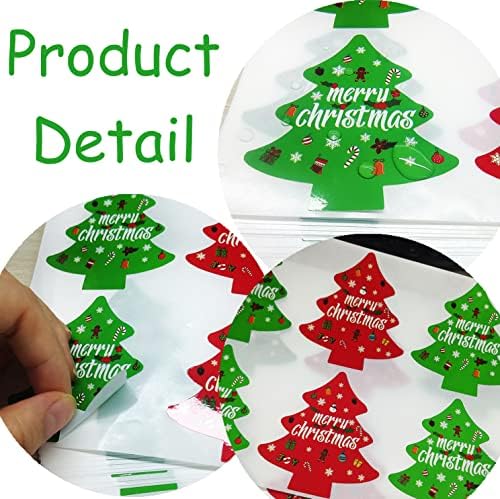 Коледни Елементи, Стикери с Печат във формата на Дърво, 2,3 X 2.5 инча, Забавни Коледни Подаръци Етикети, Етикети
