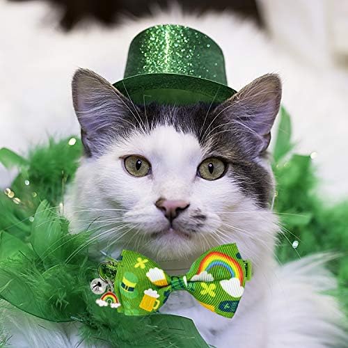 Нашийник за Котки Pohshido St. Patrick ' s с папийонка и Камбана, Яка Кити Kitten Breakaway Лъки Irish Shamrock