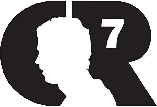 Кристиано Роналдо CR7 Логото на ФК Sports 6 Широк Футболен Логото На Поръчка Щанцоване Стикер - Черен цвят