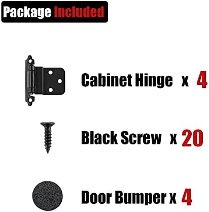 JQK 3/8-Цолови Секретни панти за тоалетна, Черни, 4 опаковки, 2 Двойки, Самозакрывающиеся Панти за Кухненски