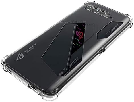 Калъф USTIYA за ASUS ROG Phone 5 Pro от Прозрачен TPU с Четири Ъгли Защитно покритие Прозрачен Мек калъф