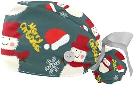 Коледен Снежен човек, Регулируема Работна Шапка с държач за cauda equina, 2 опаковки, Шапчица-Търкане, Пищната