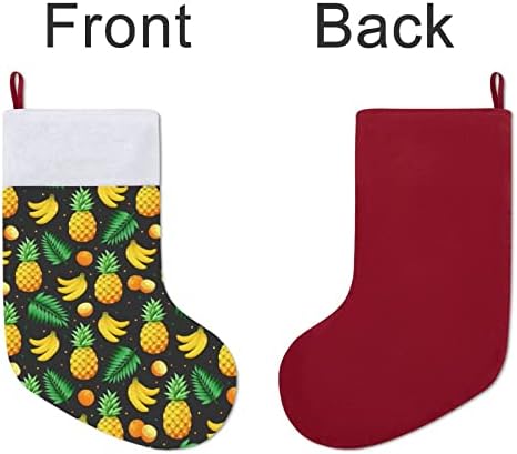 Ананас, Банан, Портокал Коледен Отглеждане Окачени Чорапи С Принтом Коледно Дърво Украса За Камината