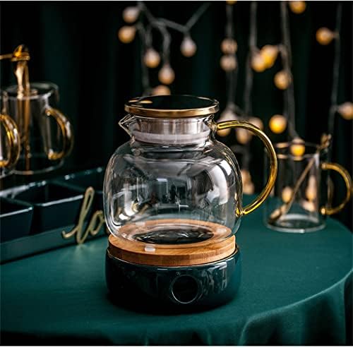 N/A Комплект чаени саксии с цветя модел в скандинавски стил, термостойкая Свещ, Нагревающая Следобеден чай, Цвете чай, Плодов кана, комплект за билков чай (Цвят: B разм