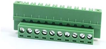 X-DREE със стъпка 5,08 mm, 10-пинов конектор 14-22AWG за монтаж на печатни платки, зелен Пластмасов конектор
