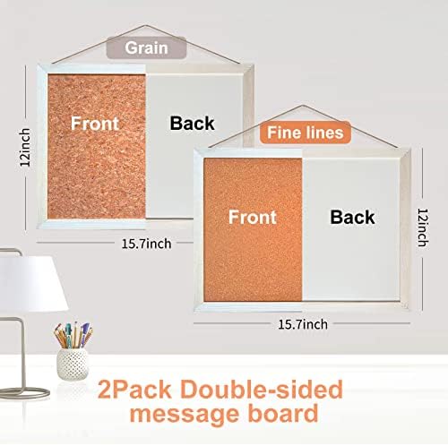 2-Опаковъчна Corkboard Дъска 16x12 инча обяви за Декора на стените с Рамка, Окачен на Болт, Дървена Дъска, Фотодисплей,