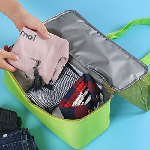 Пазете портативен двухслойную сетчатую спортна чанта за плаж, пикник през рамо за съхранение чанта (черна).