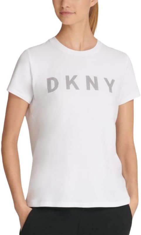Женска тениска с логото DKNY Sport (Бяла, малка)