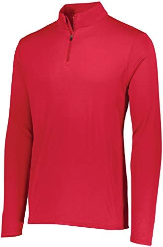 Пуловер с цип Augusta Sportswear Youth, Впитывающий влагата на 1/4 инча, L Cardinal