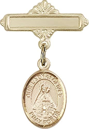 Детски икона Jewels Мания за талисман Маслинова Богородица и полирани игла за иконата | Детски иконата със златен