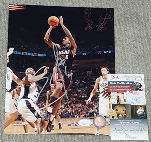 ЕДИ ДЖОУНС Подписа снимка MIAMI HEAT 8x10 + JSA COA NN79713 - Снимки на NBA с автограф