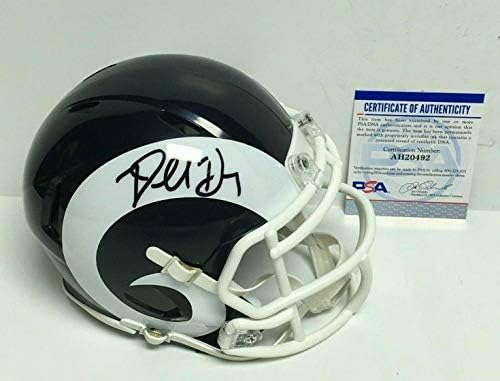 Дарел Хендерсън Подписа Футболен мини-Каска Los Angeles Овни PSA AH20492 - Мини-Каски NFL с Автограф