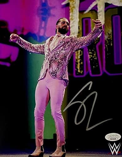 Ексклузивна снимка на WWE Сет Роллинса с Автограф 11x14, Удостоверяване на JSA 2 - Снимки Рестлинга с автограф