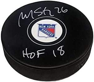 Мартин Сейнт Луис подписа на шайбата на Ню Йорк Рейнджърс - КОПИТО 18 - за Миене на НХЛ с автограф