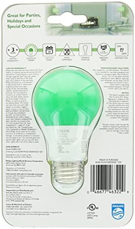 Philips 60-Ваттная Равностоен Зелена led лампа средна мощност A19 с 8-Ваттным еквивалентен на