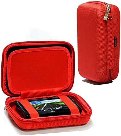 Navitech Червен твърд калъф за носене за GPS, съвместима с 4-инчов автомобилен GPS Mappy-E-САЙ Iti E438T