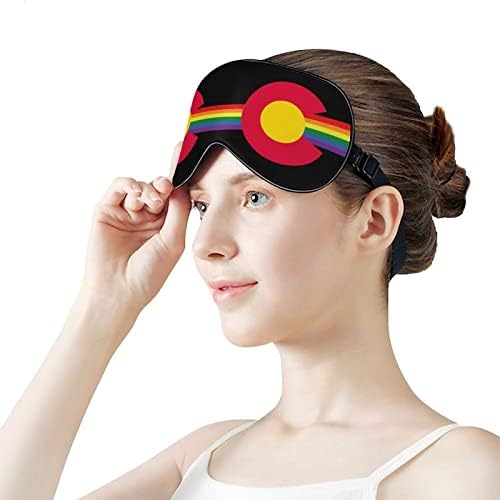 Маска за Очи с принтом Colorado Rainbow Sleep Eye Mask Мека Превръзка на Очите с Регулируема Каишка Нощна Превръзка