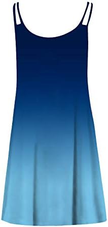 Жена Ежедневното Лятно облекло за бретелях iQKA Наклон Цветове, Секси Мини Рокля Трапецовидна форма с V-образно