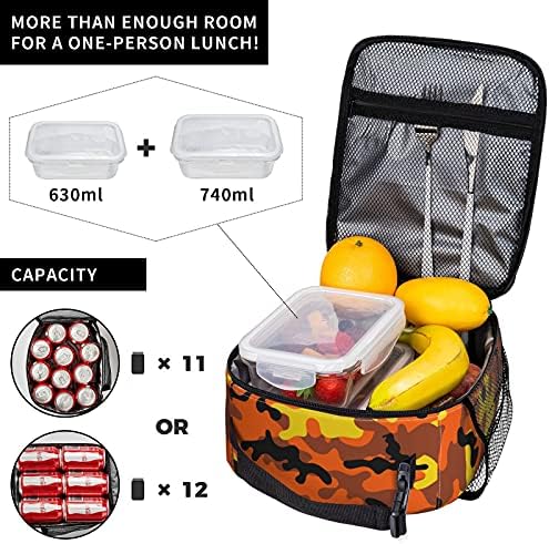 Algranben Оранжеви Камуфляжные Чанти за Обяд Box Мъкна Органайзер Изолиран Контейнер за Обяд Охладител Лека