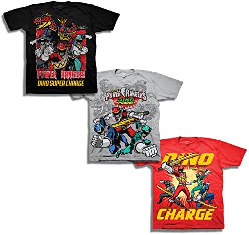 Комплект тениски Power Rangers Boys Little Boys' Super Дино Charge 3 В опаковка
