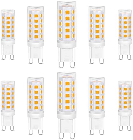 Led лампа LIGHTNUM G9 Без регулиране на яркостта, 10 X Меки и Топли, бели led лампи 2700K, Еквивалентен на халогенна