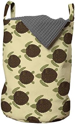 Чанта за дрехи Ambesonne Turtle, дублиращи се Линии на мивката Шестиугольной форма за гмуркане в Морето, Кошница