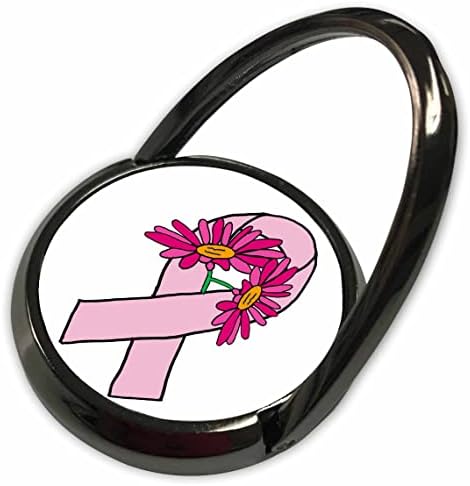 Поддръжка и информираността за рака на гърдата 3dRose Cool Pink Ribbon and Daisies - Разговори по телефона (phr-362936-1)