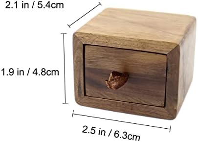 Дървена Кутия За Пръстени Кутия за Двойки Пръстени Кутия за Годеж Сватбена Кутия с Два Слота Черно Кадифе Кутия