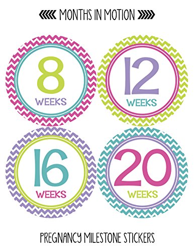 Седмични стикери за растеж бременни Седмица Очакванията на бременност Подпори за фотосесии (Комплект от 12)