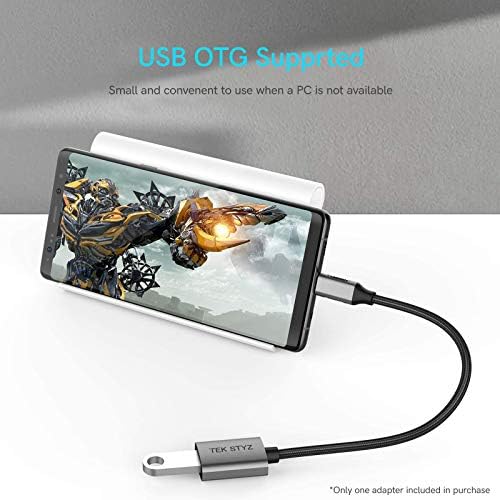 Адаптер Tek Styz USB-C USB 3.0 е обратно Съвместим с датчиците Honor X30i OTG Type-C/PD за мъже и USB 3.0 за