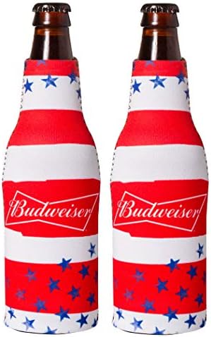 Официално Лицензиран Костюм за бутилки Budweiser Неопреновый Охладител за бира Huggie с цип на ръкава (2)