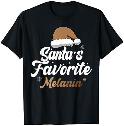 Любима Меланиновая Афроамериканская Коледна Пижама На Дядо Коледа Тениска