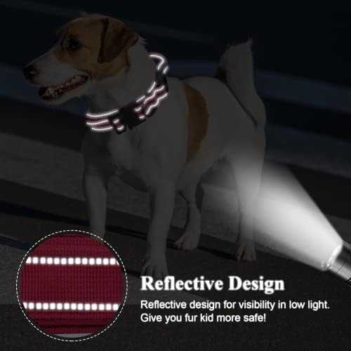 Отразяваща нашийник за кучета с въздушна етикет - Сверхпрочный нашийник за големи кучета, розови тактически