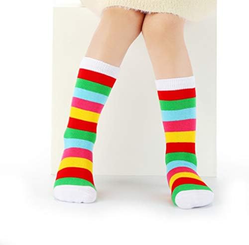 Памучни 6 Двойки Гольфов до Коляното за Малки Момичета, Чорапи за Деца, Ученически Чорапи за Момичета, Нескользящие
