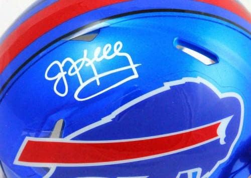Мини-Каска Buffalo Bills Flash Speed с автограф на Джим Кели - JSA W * White - Мини-каски NFL с автограф