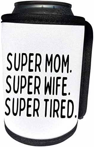 3dRose Супер Майка, Супер Съпруга, Супер Уморен Подарък за мама вкл. - Опаковки за бутилки-охладители (cc-360452-1)