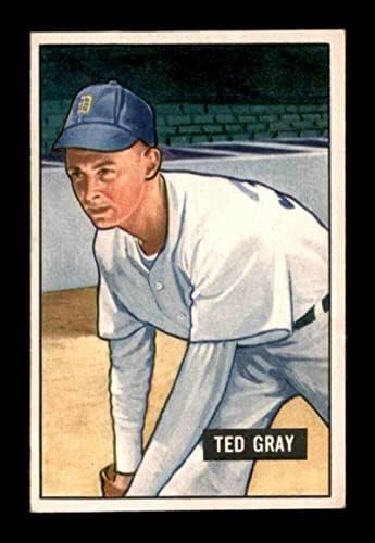 178 Тед Грей - Бейзболни картички Боумена от 1951 г. (конвенционални) С градацией NM / NM+ - Бейзболни картички