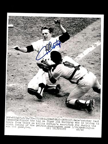 ДНК PSA Джим Нортрупа С Подпис 8x10 Оригиналната Метална Снимка 1970 г. С Автограф Тигри - Снимки на MLB С автограф