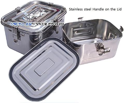 Правоъгълен контейнер за съхранение на храна Кимчи от неръждаема стомана (8 л / 271 унция / 12 инча)