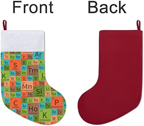 Химическо Периодичната Таблица на Коледа Отглеждане на Коледна Елха Окачени Чорапи За Камината, с Къси Плюшени