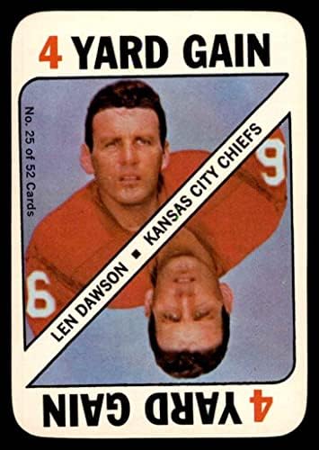 1971 Topps 25 Лен Доусън Kansas City Chiefs (Футболна карта) EX/MT Chiefs Пардю