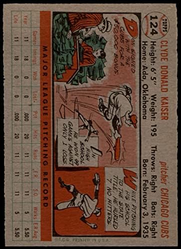 1956 Topps 124 ГРАЙ Дон Кайзер Чикаго Къбс (Бейзболна картичка) (Сиво въртене) ДОБРИ Къбс
