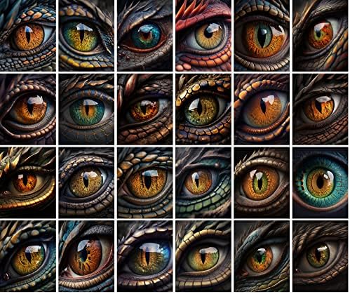 Реколта картички PIXILUV (24 бр 4 x6 всяка) годината на Реколтата картички Dragon Eye с книжни илюстрации Отпечатване