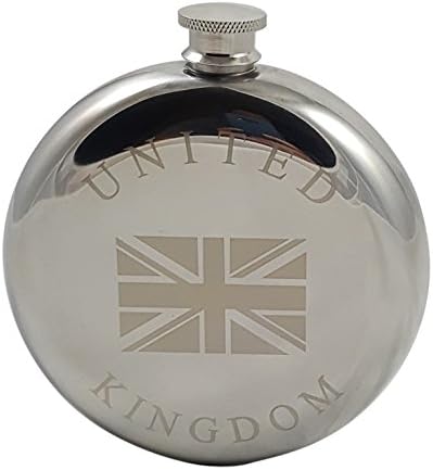Подаръчен комплект за флакони от Обединеното Кралство - Фляжка на 10 грама с надпис Юниън Джак, Две рюмками