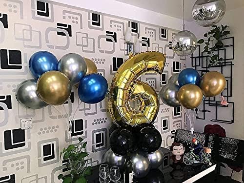 42-Инчови Златни Цифрови балони, Гелиевая Фолио Mylat, Голям Цифров Балон за парти по случай рождения Ден (златен