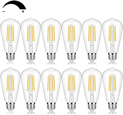 Реколта led крушка на Едисон, Еквивалент на 60 W, Затемняемые 7 W, led крушки с нажежаема жичка ST58, Топъл
