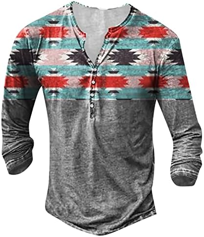 Мъжки ежедневни пуловери голям размер, върхове с 3D цифрово принтом, тениска с дълъг ръкав в ретро стил с V-образно деколте, модерна свободна hoody